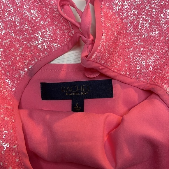 RACHEL by Rachel Roy Addie Sequin Top in Color Neon Flamingo size S - Picture 6 of 8